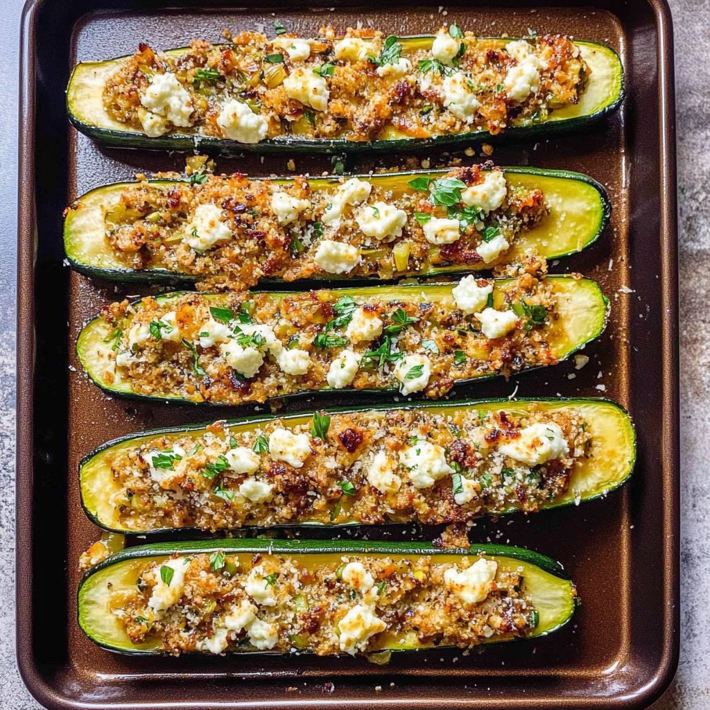 Recipe preparation for Mediterranean Zucchini Boats