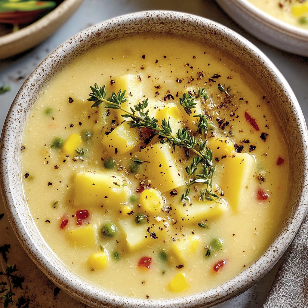 Recipe preparation for Creamy Potato Corn Chowder