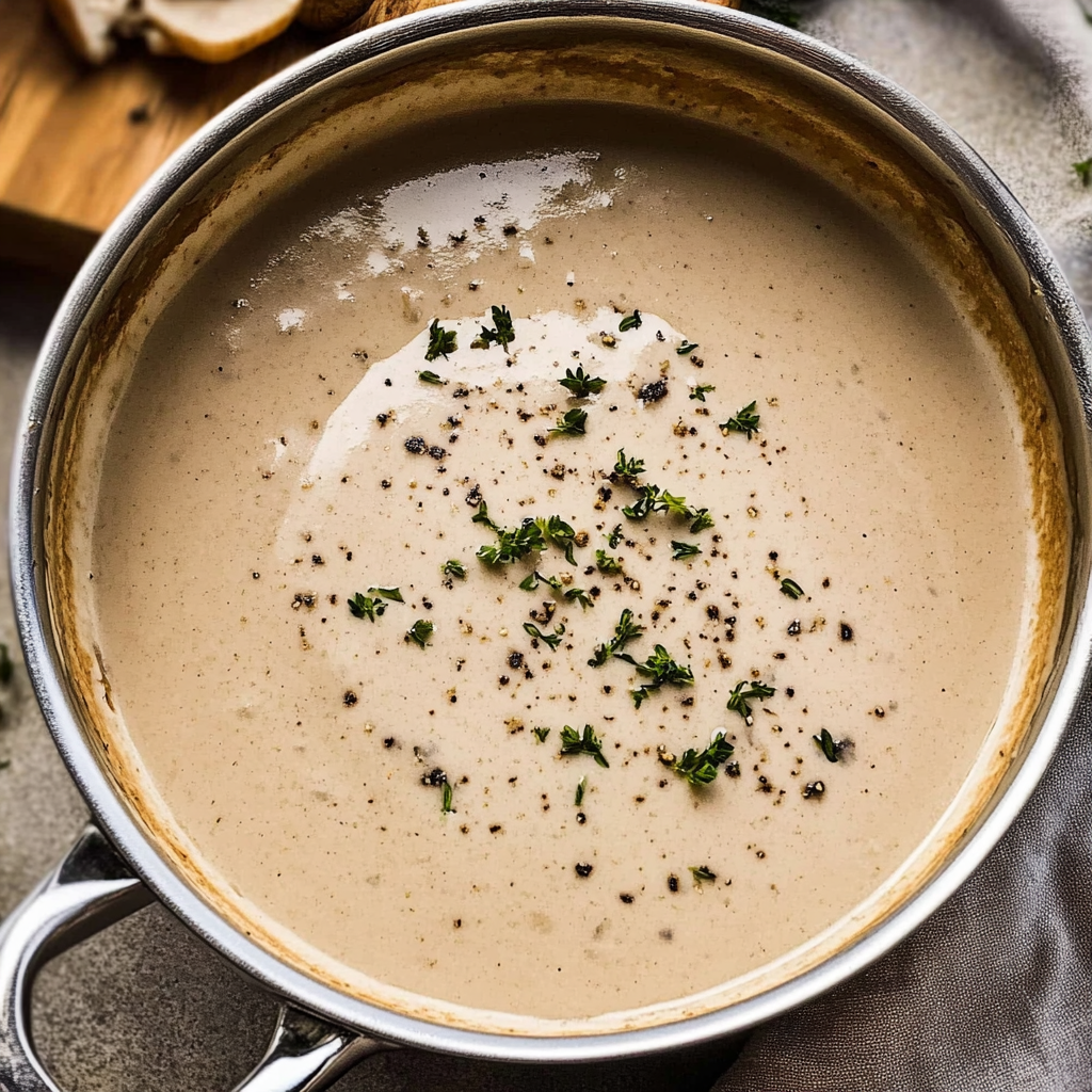 Recipe preparation for Mushroom Bisque