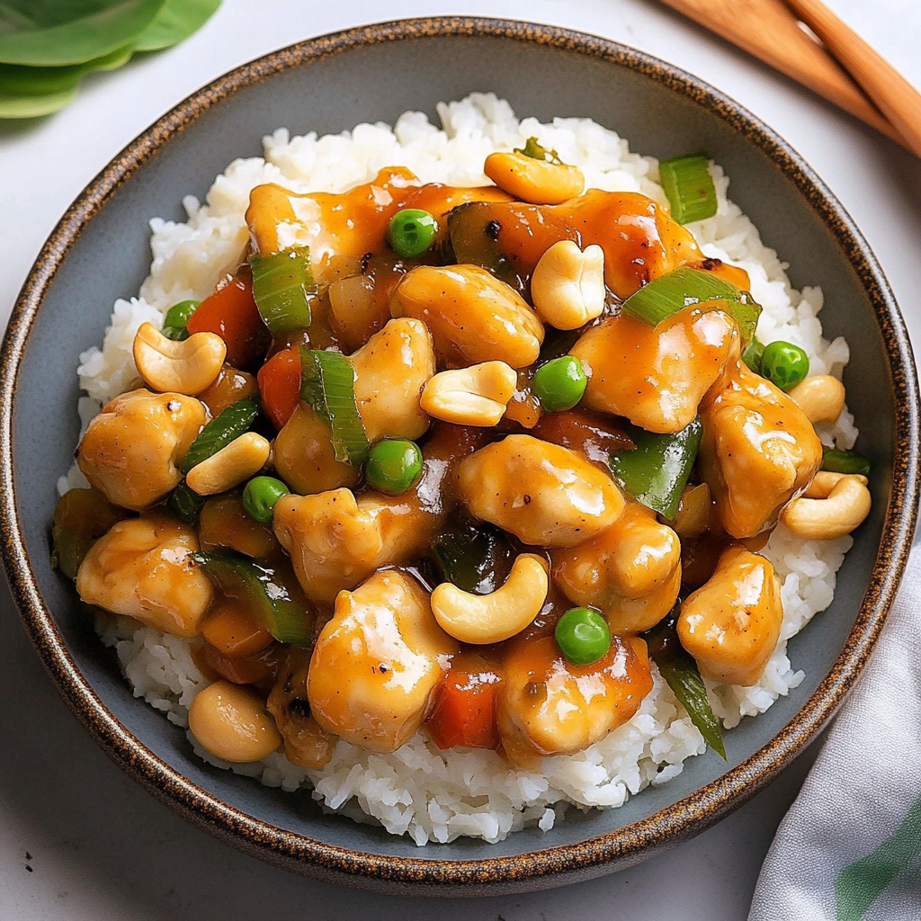 Recipe preparation for Cashew Chicken Recipe