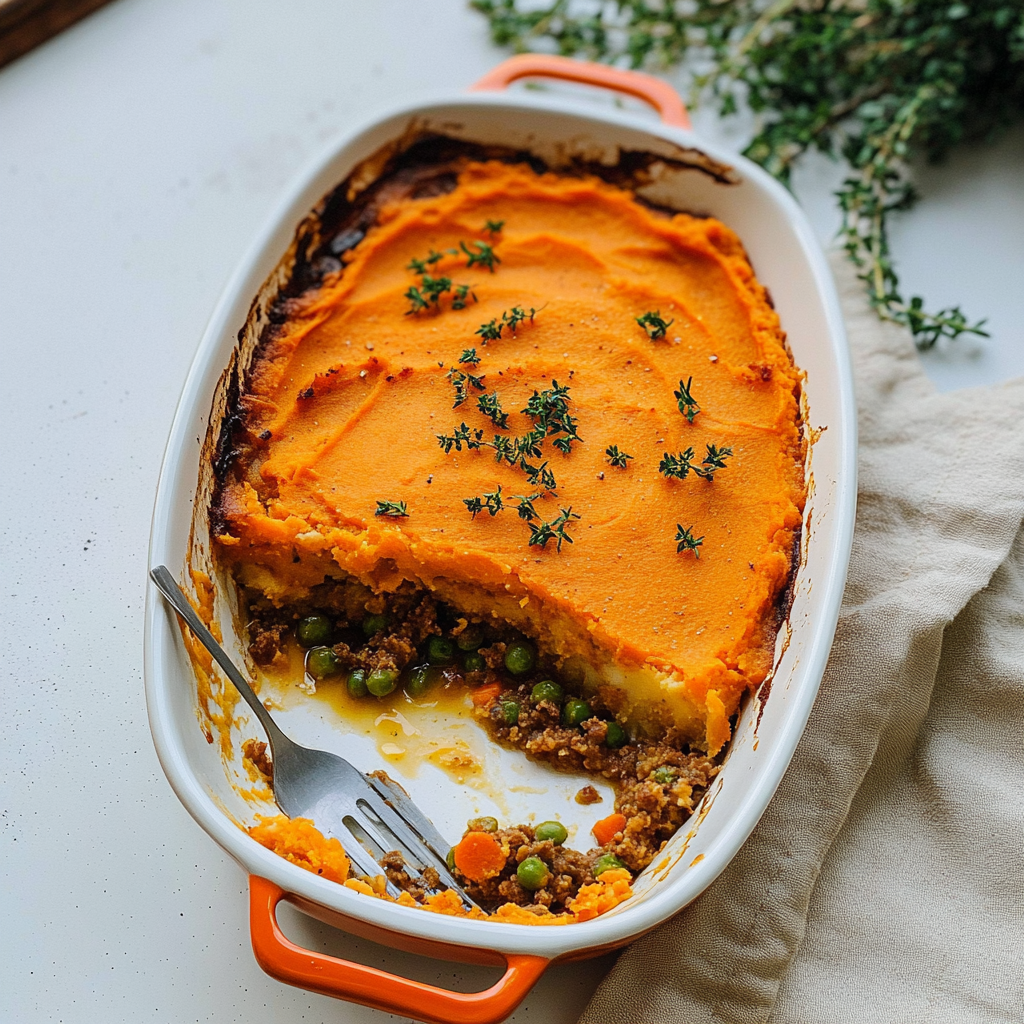 Recipe preparation for Sweet Potato Shepherd's Pie