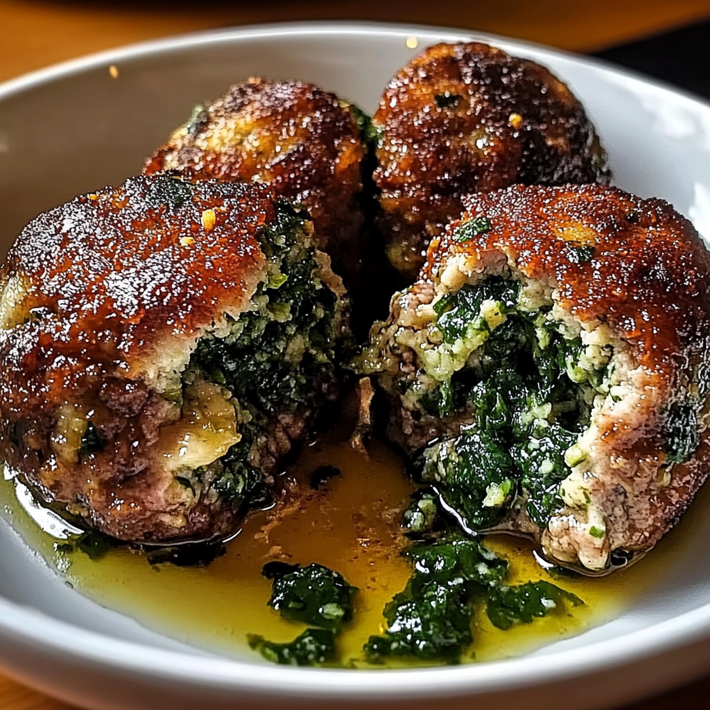 Recipe preparation for Wholesome Spinach Garlic Meatballs