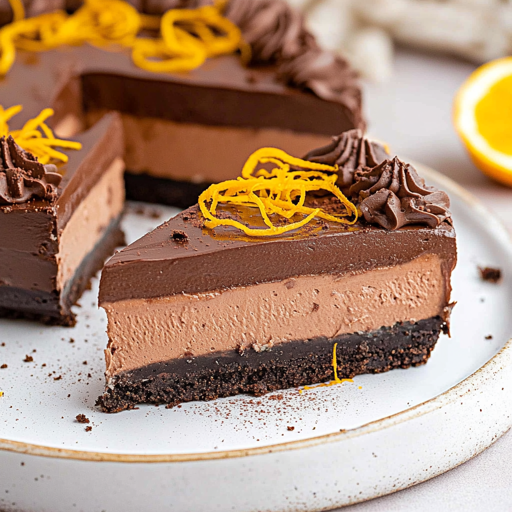 Recipe preparation for chocolate orange cheesecake