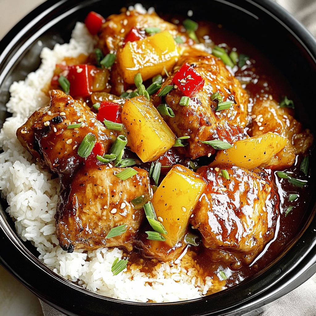 Recipe preparation for Crockpot Hawaiian Chicken