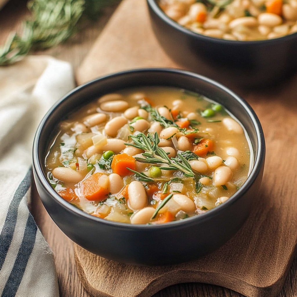 Recipe preparation for Warm White Bean and Rosemary Stew