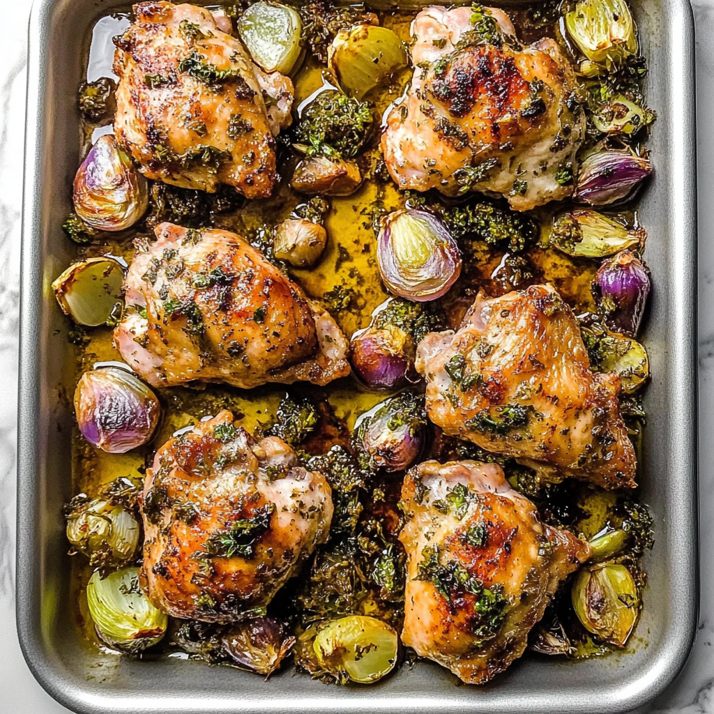 Recipe preparation for sheet pan chicken thighs
