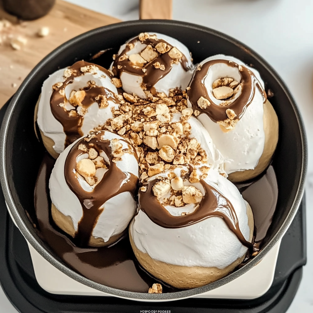 Recipe preparation for Gooey S’mores Rolls