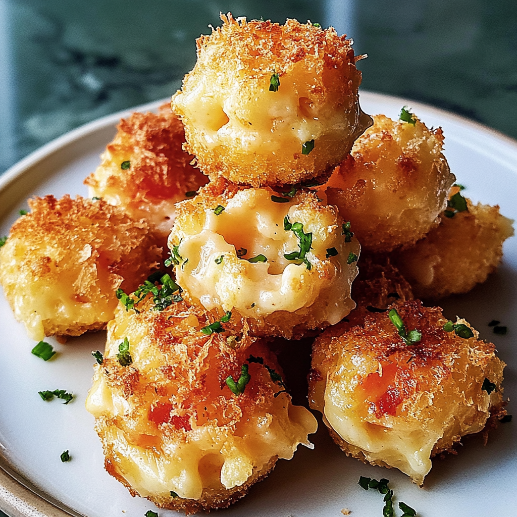 Recipe preparation for Crispy Lobster Mac Cheese Bites