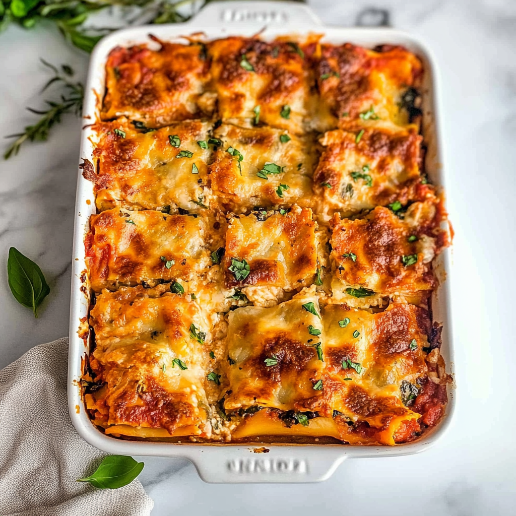 Recipe preparation for Butternut Squash Vegetable Lasagna