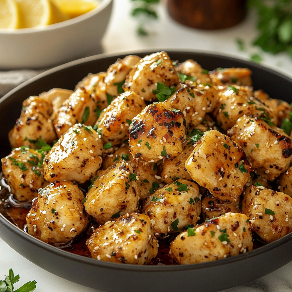 Recipe preparation for Garlic Butter Chicken Bites