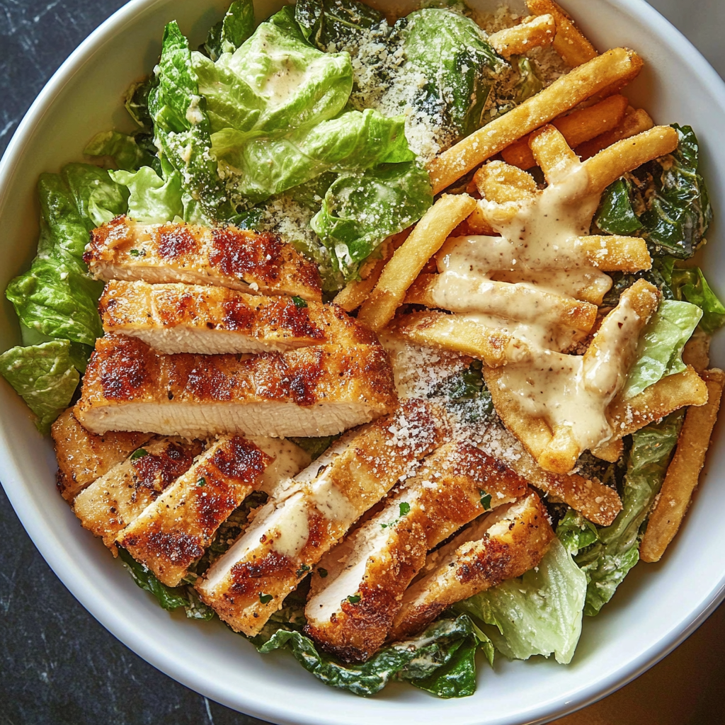 Recipe preparation for Healthy Chicken Caesar Salad