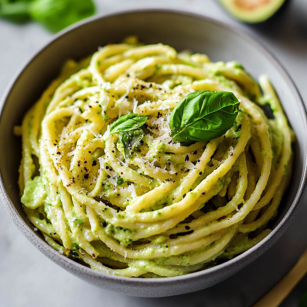 Recipe preparation for Creamy 15 Minute Avocado Pasta