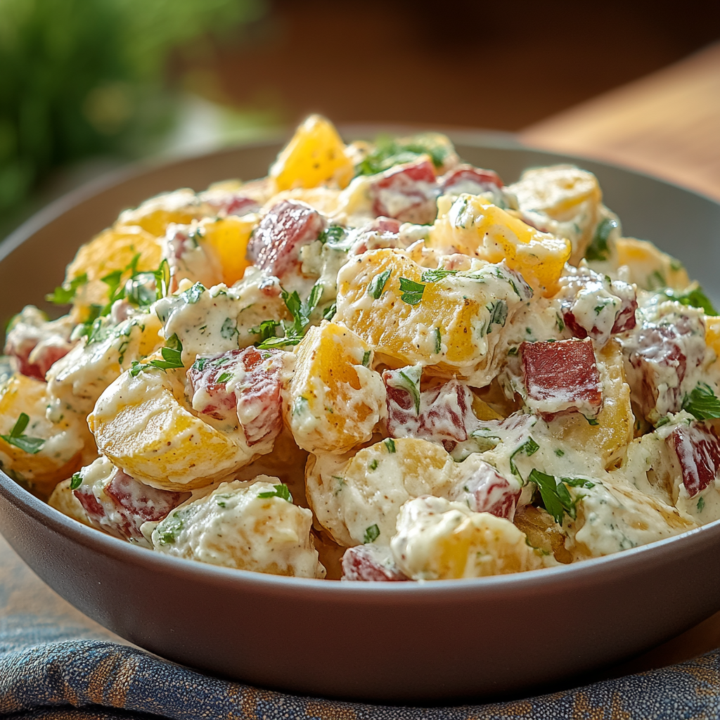 Recipe preparation for Creamy Flavor-Packed Potato Salad
