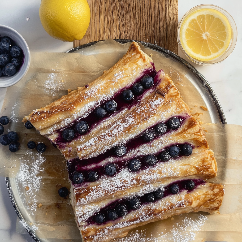 Recipe preparation for Lemon Blueberry Cheese Danish