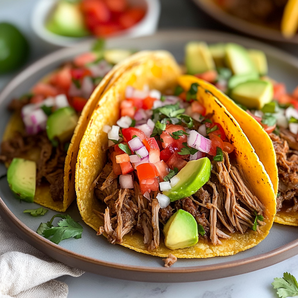 Recipe preparation for Honey Chipotle Shredded Beef Tacos
