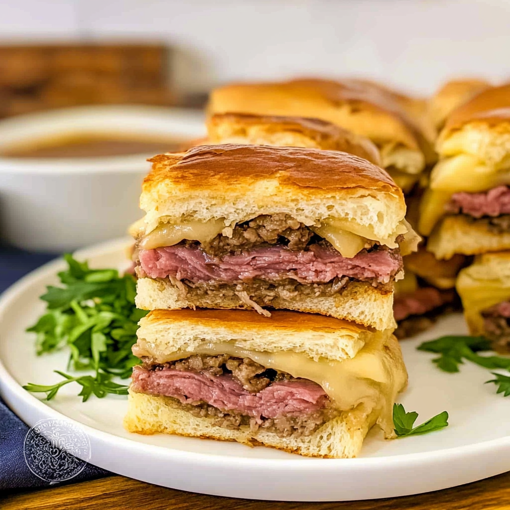 Recipe preparation for Reuben Sandwich Sliders