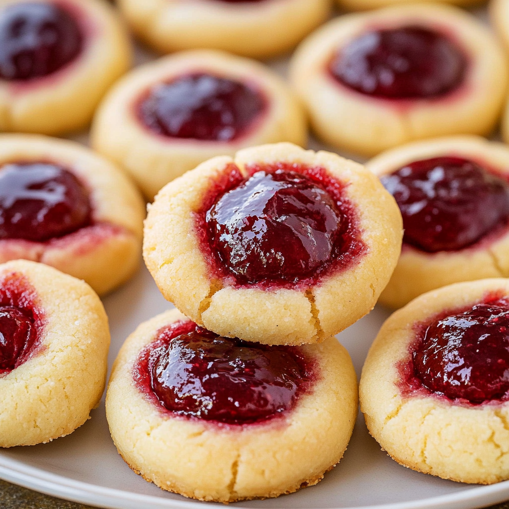 Recipe preparation for Raspberry Thumbprint Cookies