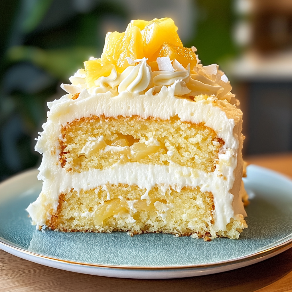 Recipe preparation for Pineapple Coconut Dream Cake