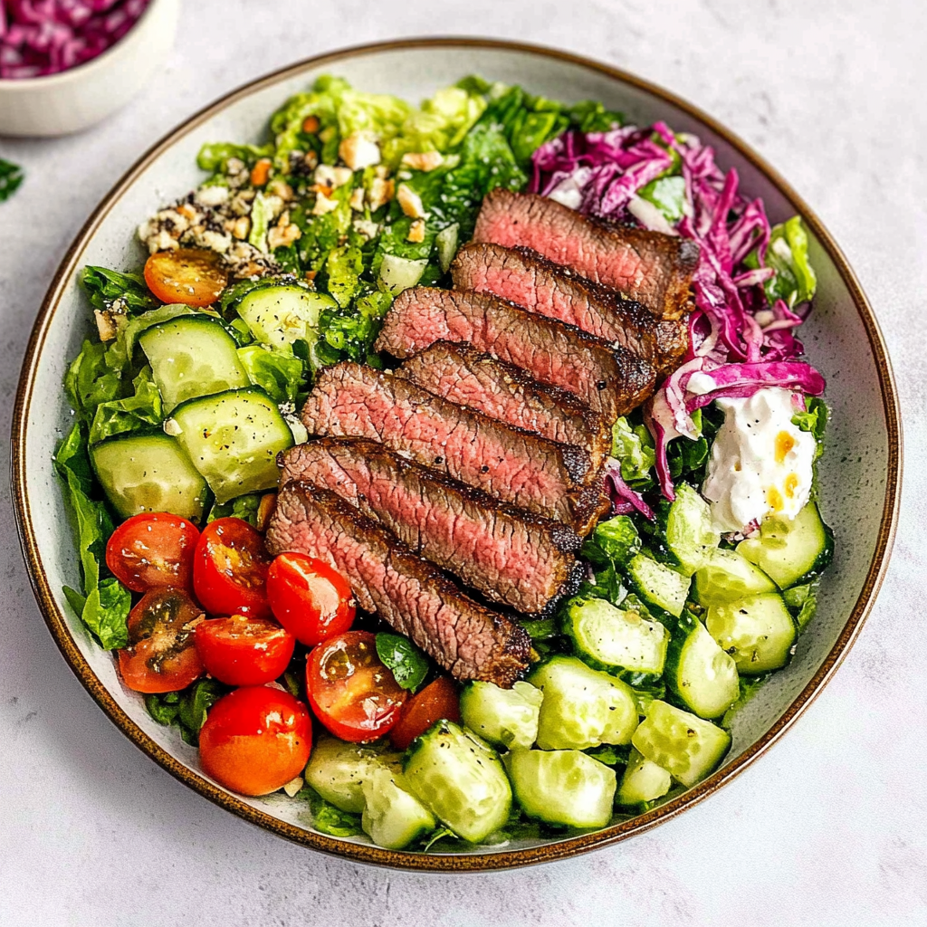 Recipe preparation for Steak Cobb Salad