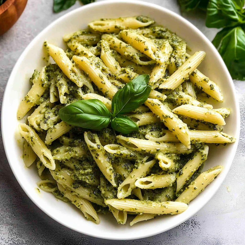 Recipe preparation for Spring Pesto Pasta