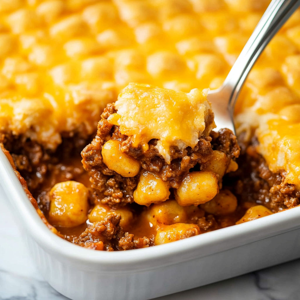 Recipe preparation for Sloppy Joe Casserole