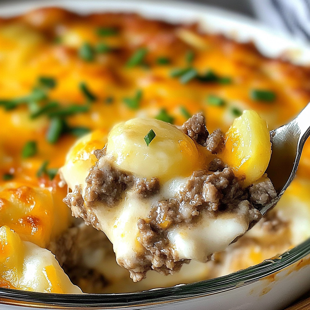 Recipe preparation for Ground Beef Casserole Potatoes