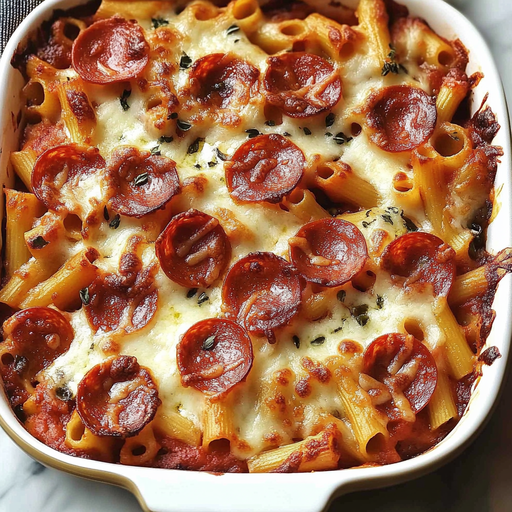 Recipe preparation for Pizza Pasta Bake