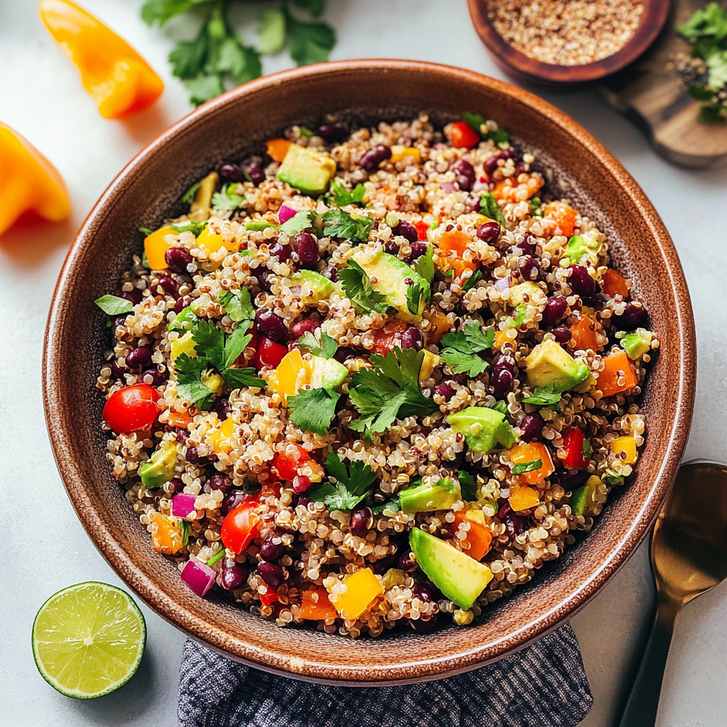 Recipe preparation for Quinoa and Black Bean Salad
