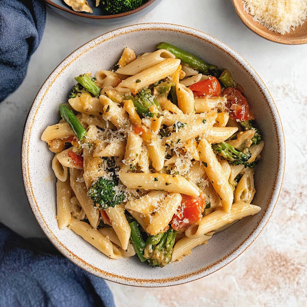 Recipe preparation for pasta primavera