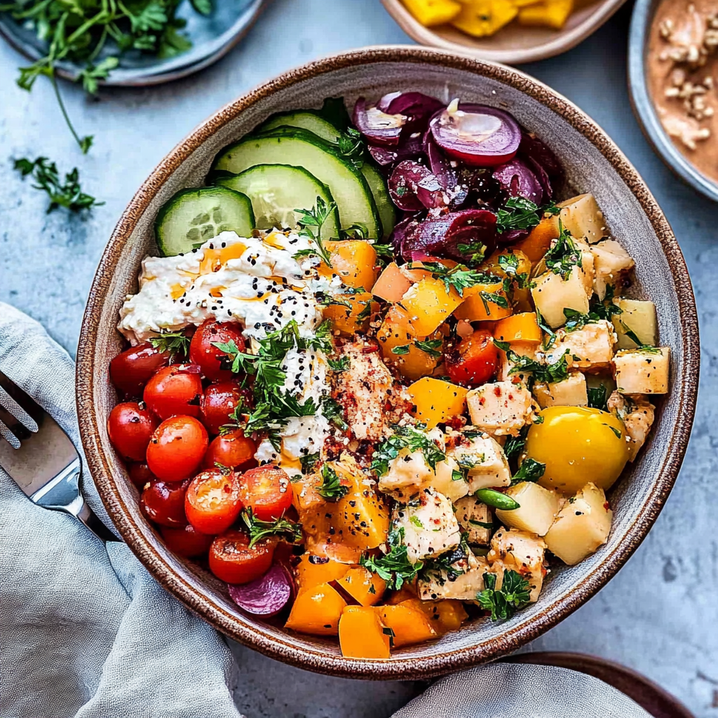 Recipe preparation for Mediterranean bowl recipe