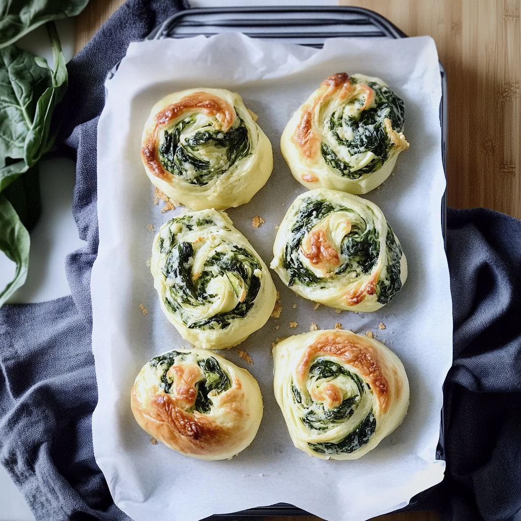 Recipe preparation for Spinach Artichoke Swirls