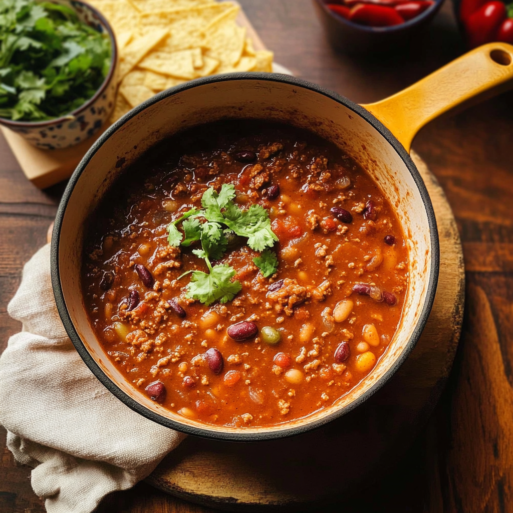 Recipe preparation for homemade chili
