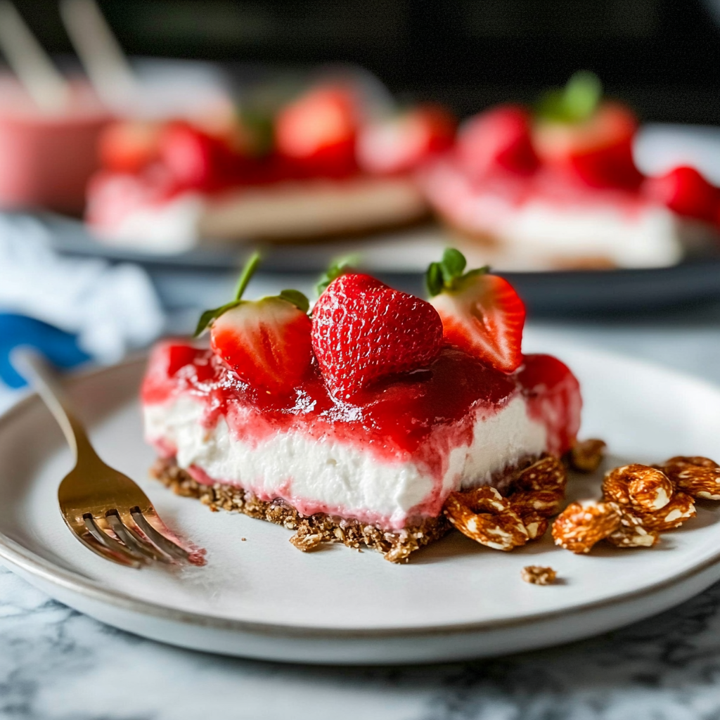 Recipe preparation for strawberry pretzel salad