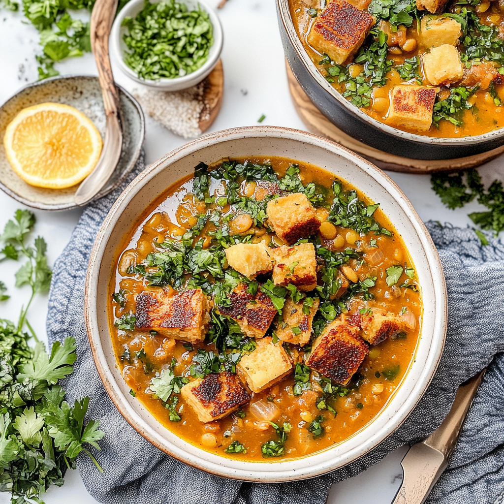 Recipe preparation for red lentil soup