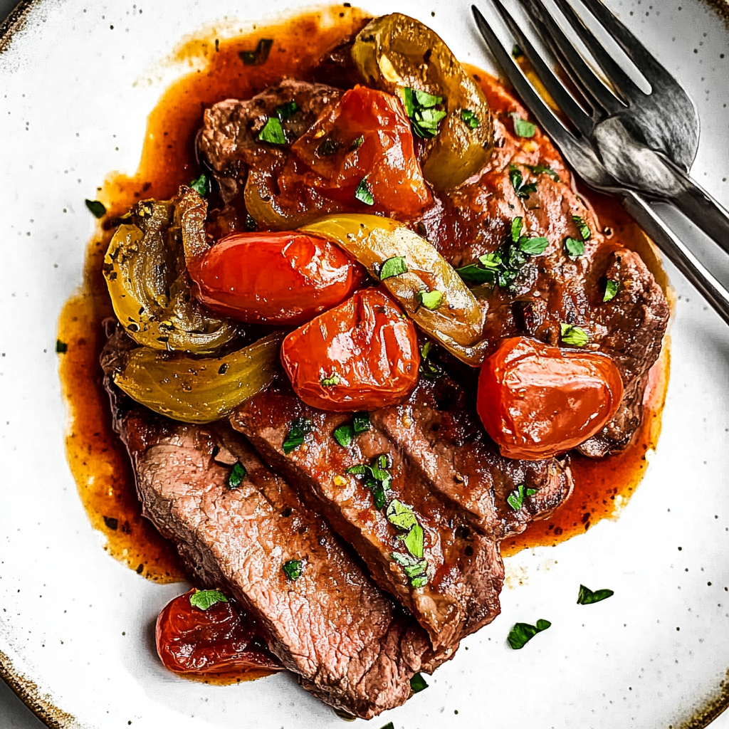 Recipe preparation for steak pizzaiola