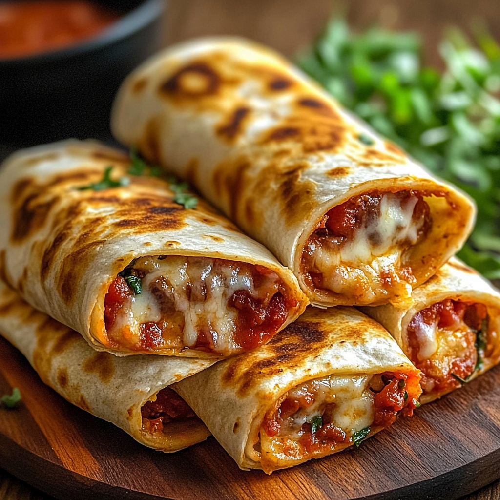 Recipe preparation for Baked Pizza Wraps