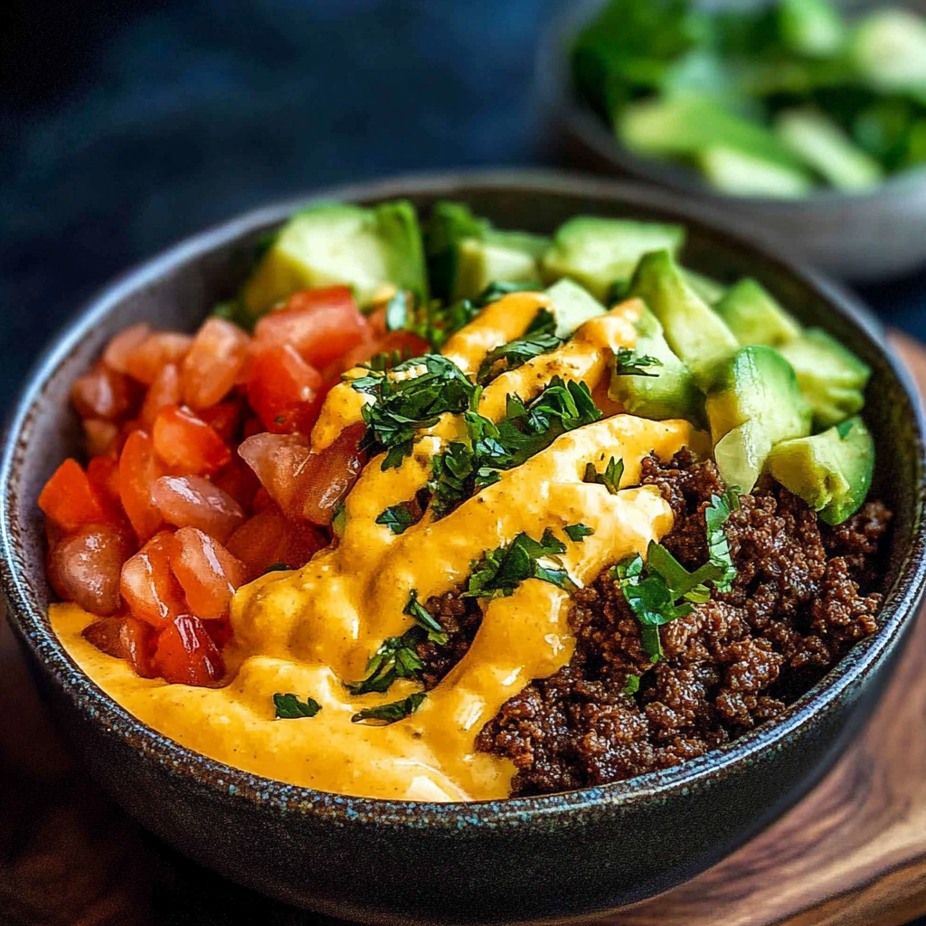 Recipe preparation for High-Protein Cheeseburger Bowls