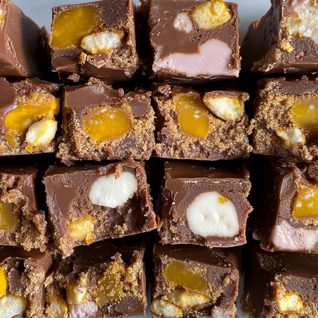 Recipe preparation for Rocky Road Fudge