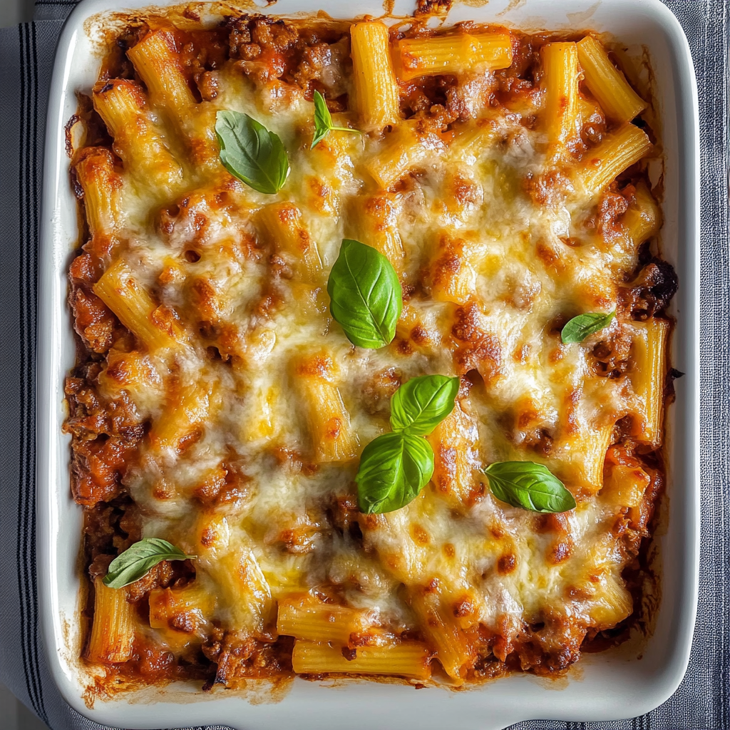 Recipe preparation for Bolognese Pasta Bake