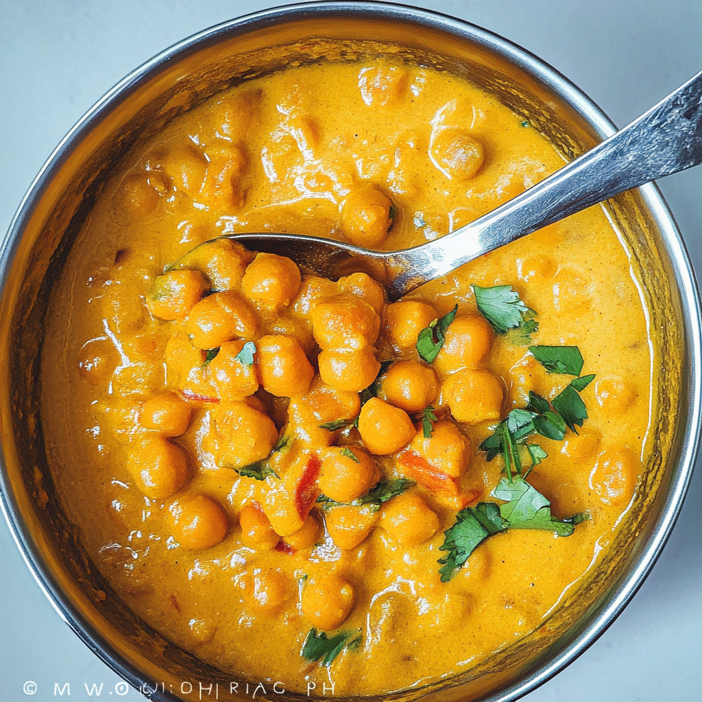 Recipe preparation for Creamy Coconut Chickpea Curry