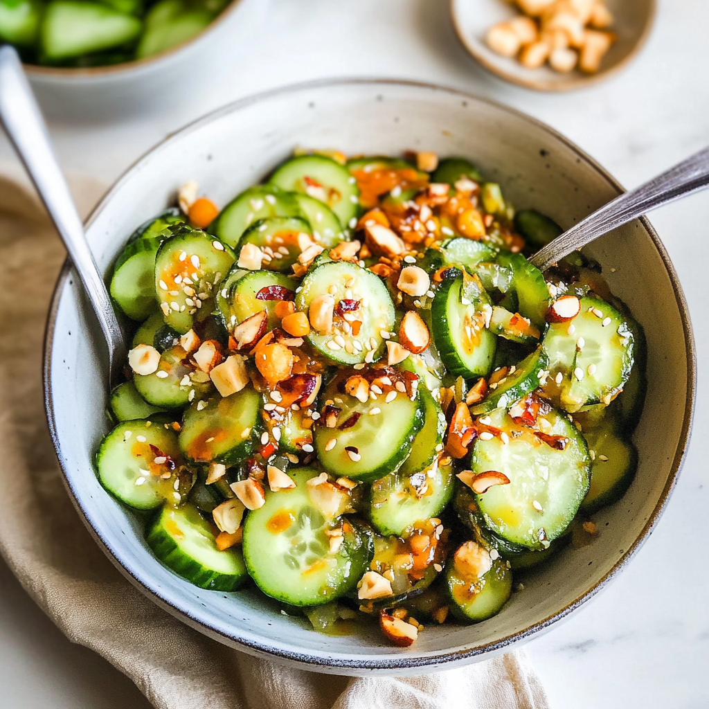 Recipe preparation for Asian Cucumber Salad