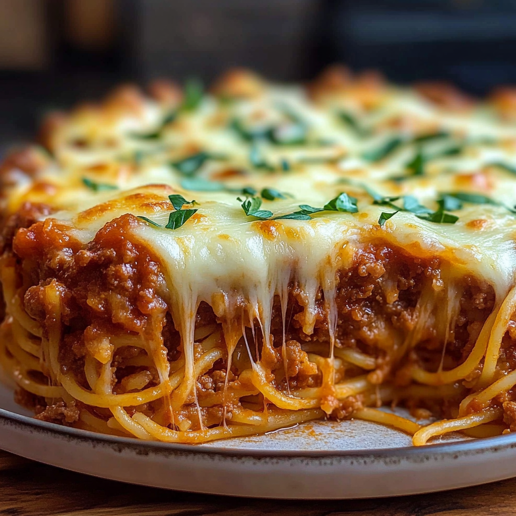 Recipe preparation for Spaghetti Pie