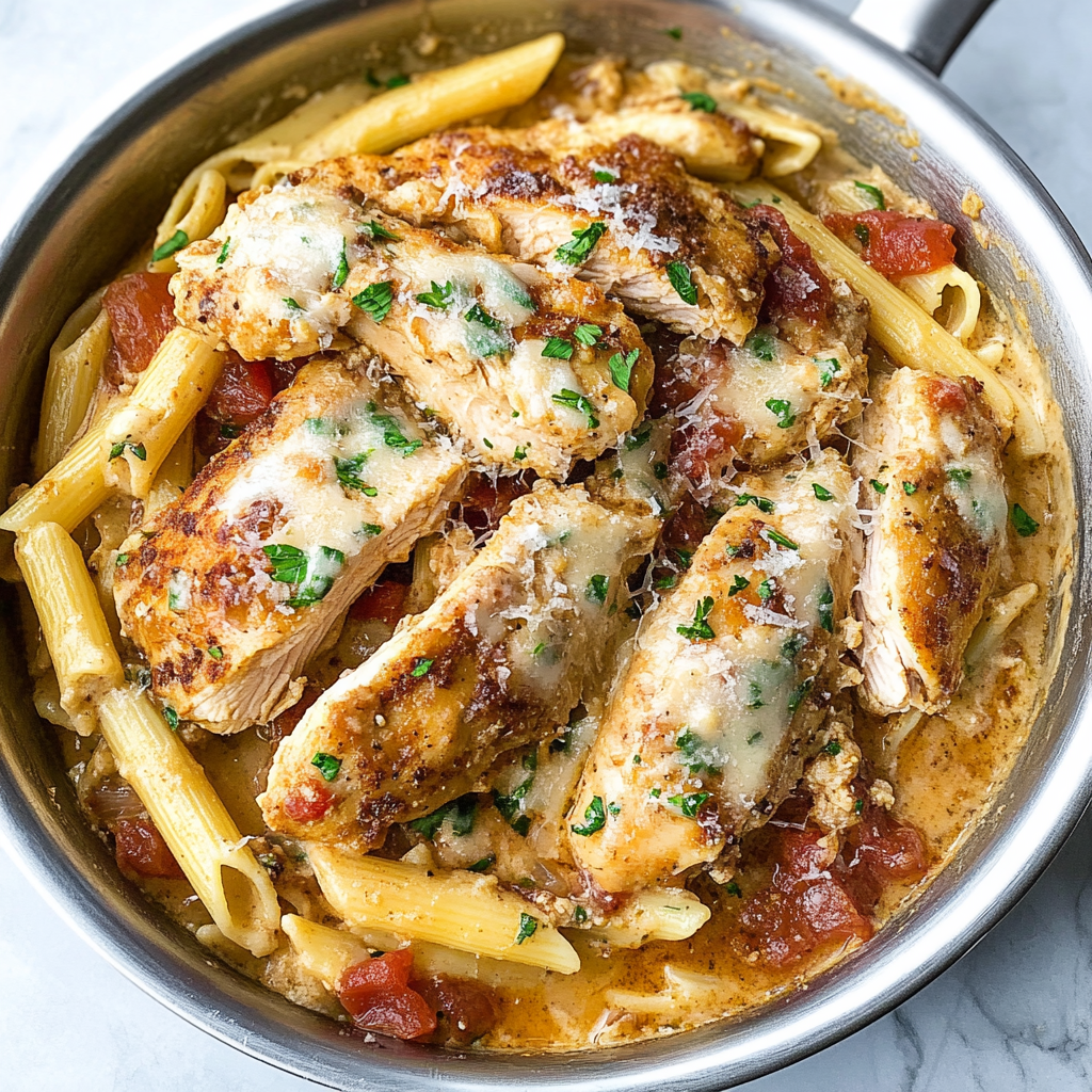 Recipe preparation for Marry Me Chicken Pasta
