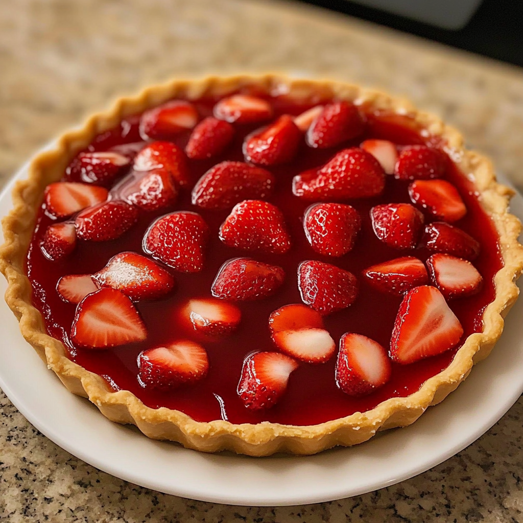 Recipe preparation for Easy Fresh Strawberry Pie