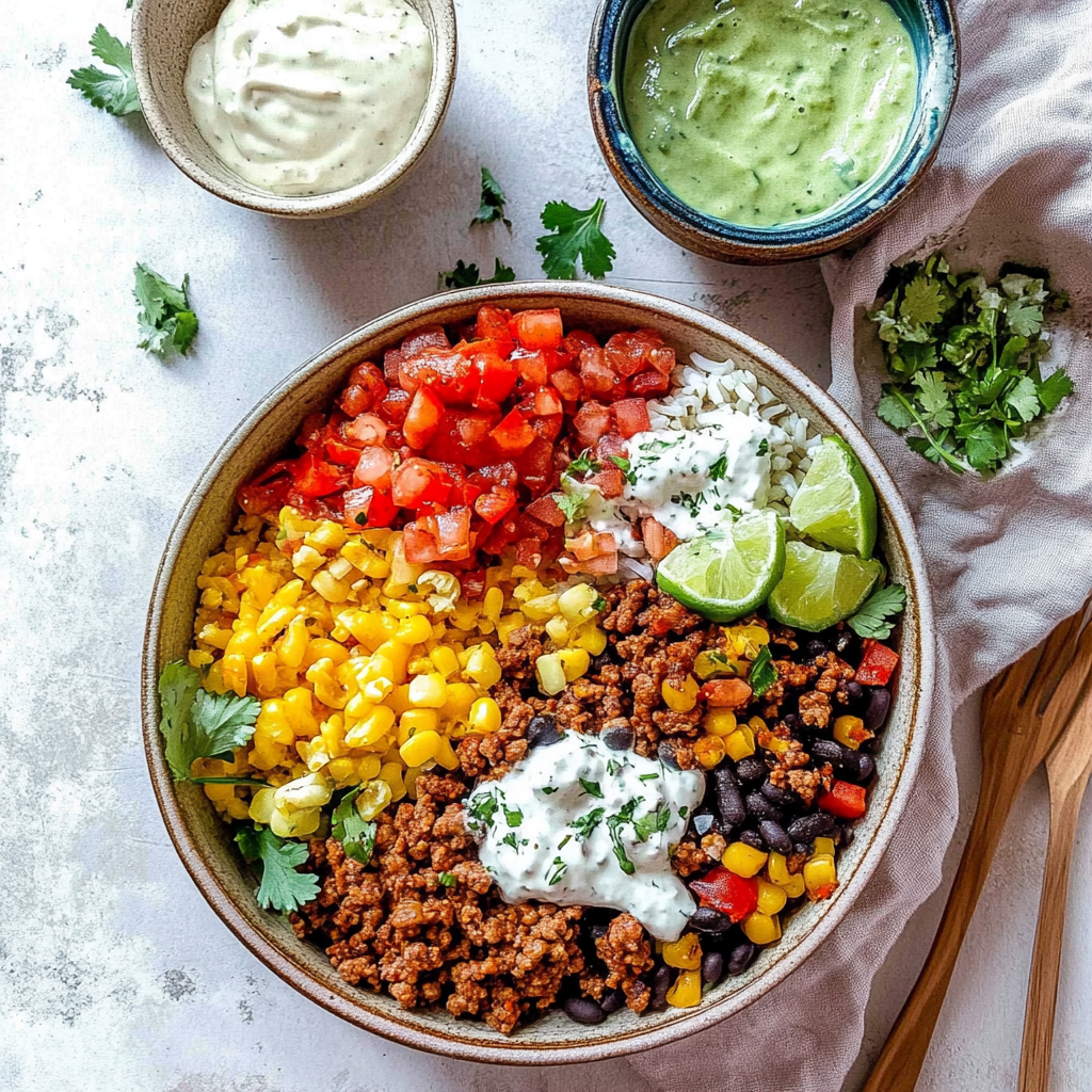 Recipe preparation for Ground Beef Burrito Bowls