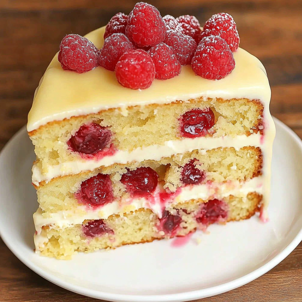Recipe preparation for Raspberry Lemon Cake